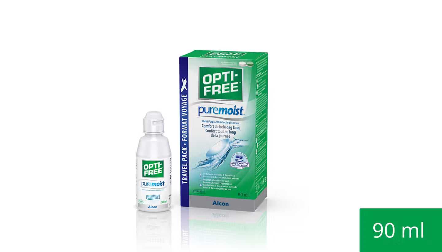 OPTI-FREE® PureMoist - All-in-One Pflege mit HydraGlyde - Feuchtigkeitsmatrix 90ml Reisepack