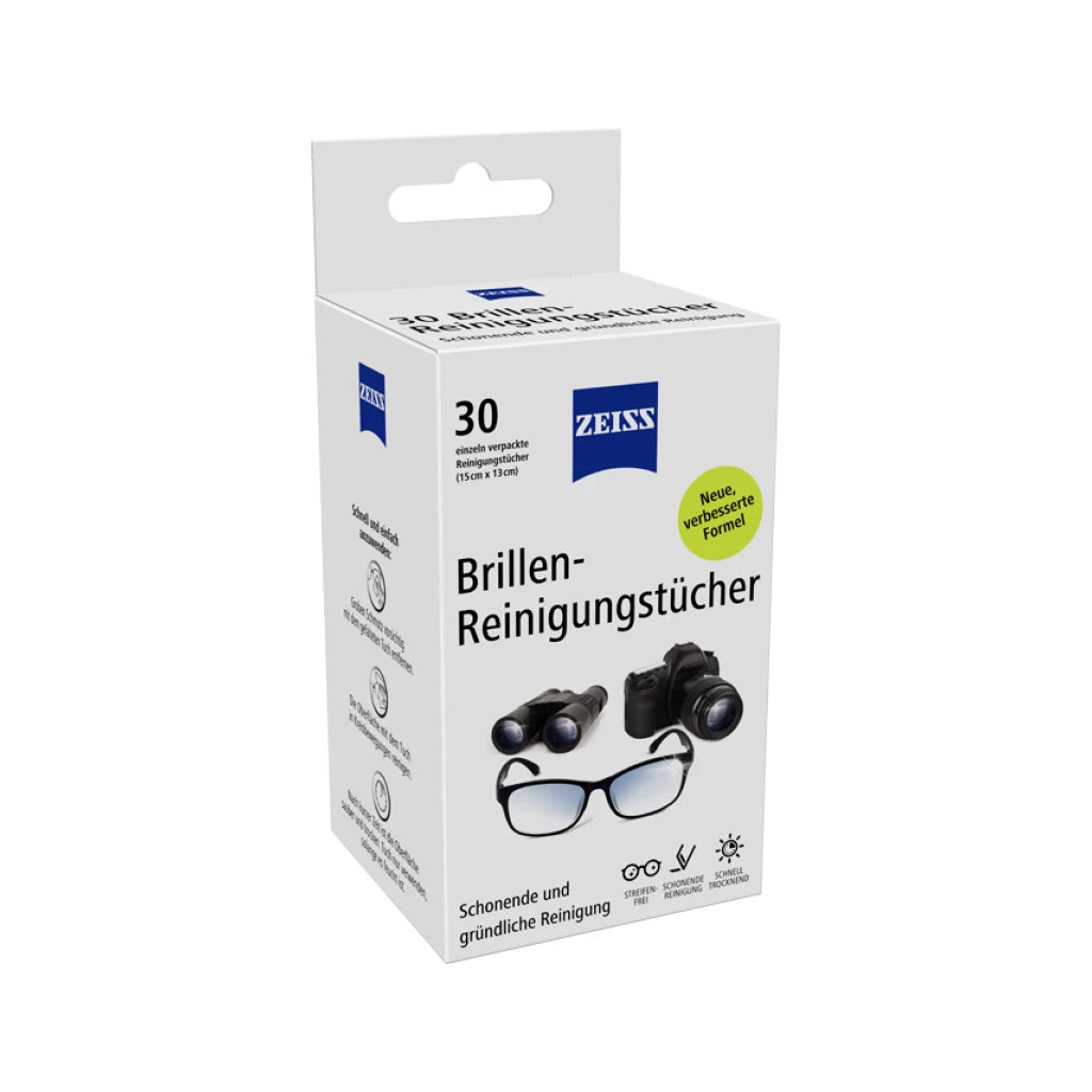 Zeiss Brillen Reinigungstücher – 30 Stück, einzeln verpackt